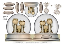 SNOW GLOBE HOLY FAMILY QUICK CHRISTMAS CARD