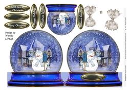 SNOW GLOBE SNOWMAN QUICK CHRISTMAS CARD