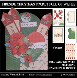 FIRESIDE CHRISTMAS POCKET FULL OF WISHES CARD