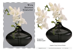 VASE OF FREESIA SYMPATHY CARD FRONT