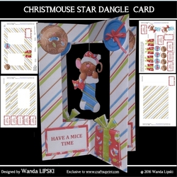 CHRISTMOUSE STAR DANGLE CARD