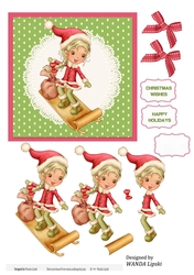 SLEDGING SALLY THE CHRISTMAS ELF TOPPER