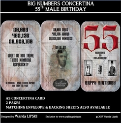 BIG NUMBERS CONCERTINA 55TH MALE BIRTHDAY