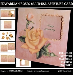 EDWARDIAN ROSES MULTI-USE APERTURE CARD