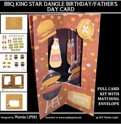 BBQ KING STAR DANGLE BIRTHDAY OR FATHERS DAY CARD