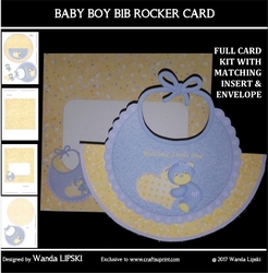 BABY BOY BIB ROCKER CARD KIT