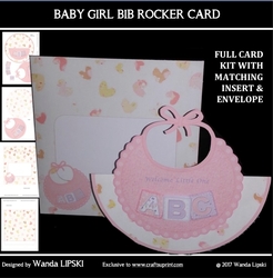 BABY GIRL BIB ROCKER CARD KIT