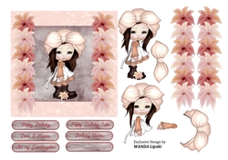 FABULOUS FLORA FLOWERY BIRTHDAY CARD TOPPER