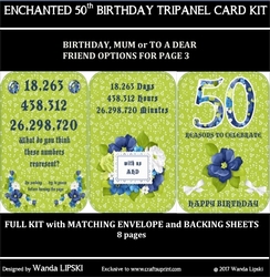 ENCHANTED 50TH BIRTHDAY TRIPANEL CARD KIT