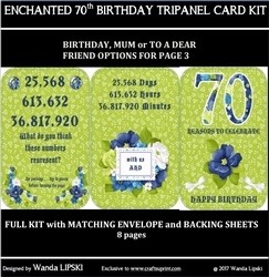 ENCHANTED 70TH BIRTHDAY TRIPANEL CARD KIT