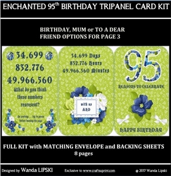 ENCHANTED 95TH BIRTHDAY TRIPANEL CARD KIT