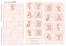QUICK BIRTH BABY GIRL CARD FRONT