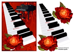 ROSES FOR THE PIANIST BIRTHDAY TOPPER