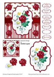 CHRISTMAS ROSE & CARNATIONS QUICK CARD FRONT