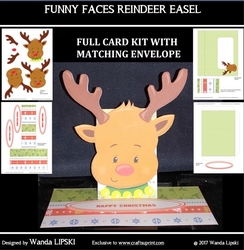 FUNNY FACE CHRISTMAS REINDEER EASEL