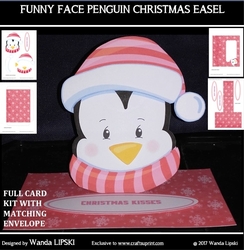 FUNNY FACE CHRISTMAS PENGUIN EASEL