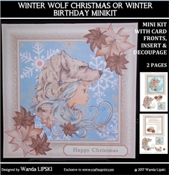 WINTER WOLF CHRISTMAS OR WINTER BIRTHDAY TOPPER