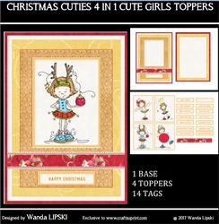 CHRISTMAS CUTIES 4 IN 1 CUTE GIRLS TOPPERS