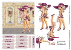 SHOPPING SPREE BIRTHDAY PURPLE TOPPER