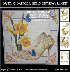 8x8 DANCING DAFFODIL HEELS ALL OCCASIONS CARD