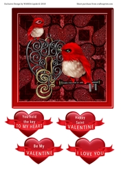 8 x 8 YOU HOLD THE KEY TO MY HEART VALENTINE TOPPER