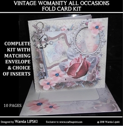 VINTAGE WOMANITY ALL OCCASIONS FOLD CARD PYRAMID KIT