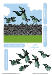 3 CROWS SAT UPON A WALL NURSERY RYHME TOPPER