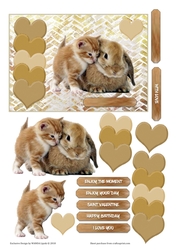 UNLIKELY LOVE 2 CUTE ANIMALS BIRTHDAY OR LOVE CARD FRONT
