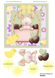 CHOCOLATE BUNNY BASKET EASTER TOPPER