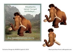 IM A MAMMOTH BELATED BIRTHDAY TOPPER
