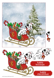 DALMATIAN SLEIGH RIDE CHRISTMAS TOPPER