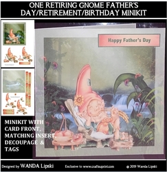 ONE RETIRING GNOME FATHERS DAY/RETIREMENT/GET WELL/BIRTHDAY MINIKIT