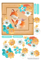 FOX FLOWERS & FRIENDS QUICK CARD FRONT TOPPER