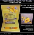 2024 YELLOW ROSES & VIOLETS POST-IT EASEL CALENDAR