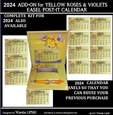 2024 ADD-ON FOR YELLOW ROSES & VIOLETS POST-IT EASEL CALENDAR CARD