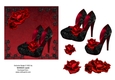 DELUXE FLORAL SHOES ALL OCCASIONS BLACK & ROSE RED CARD FRONT