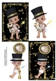 GOLD SPARKLE 2 X NEW YEAR BABY TOPPERS