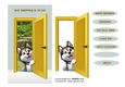 JUST DROPPING IN TO SAY PEEKING POOCHES - HUSKY