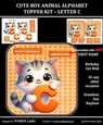 CUTE BOY ANIMAL ALPHABET TOPPER KIT - LETTER C