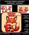 CUTE BOY ANIMAL ALPHABET TOPPER KIT - LETTER F
