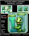 CUTE BOY ANIMAL ALPHABET TOPPER KIT - LETTER I