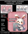 CUTE BOY ANIMAL ALPHABET TOPPER KIT - LETTER R