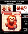 CUTE BOY ANIMAL ALPHABET TOPPER KIT - LETTER U