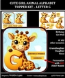 CUTE GIRL ANIMAL ALPHABET TOPPER KIT – LETTER G