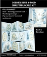 GOLDEN BLUE 4-FOLD POP-OUT CHRISTMAS CARD KIT
