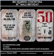 BIG NUMBERS CONCERTINA 50TH MALE BIRTHDAY