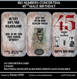 BIG NUMBERS CONCERTINA 45TH MALE BIRTHDAY