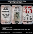 BIG NUMBERS CONCERTINA 45TH DAD BIRTHDAY