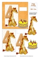 4 YEAR BIRTHDAY GIRAFFE CARD FRONT