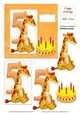 5 YEAR BIRTHDAY GIRAFFE CARD FRONT